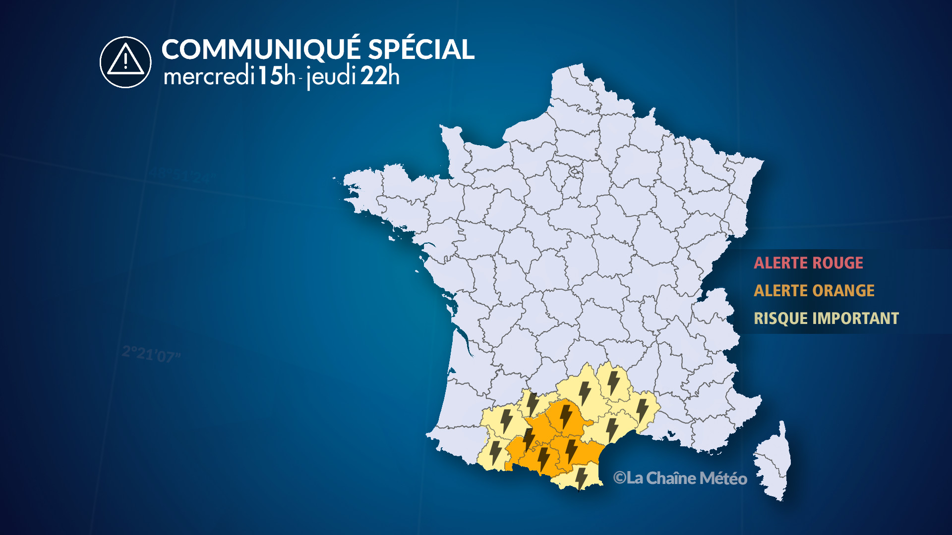 Violents orages ce soir au sud