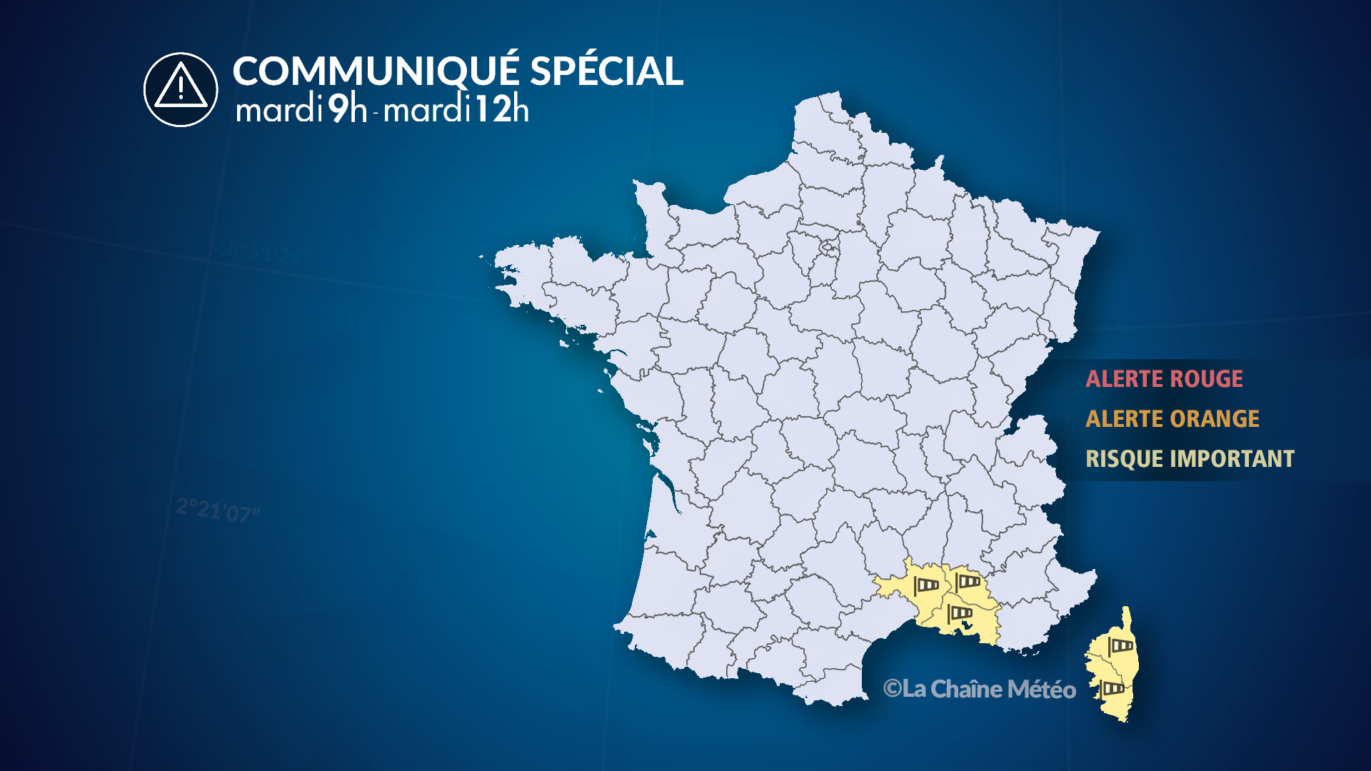 Vent violent dans le sud-est